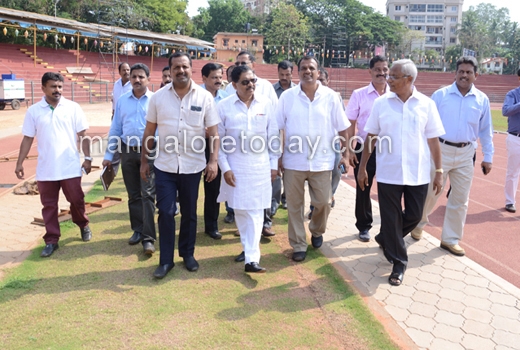 Parameshwar oversees arrangements for Federation Cup event at Mangala Stadium 1